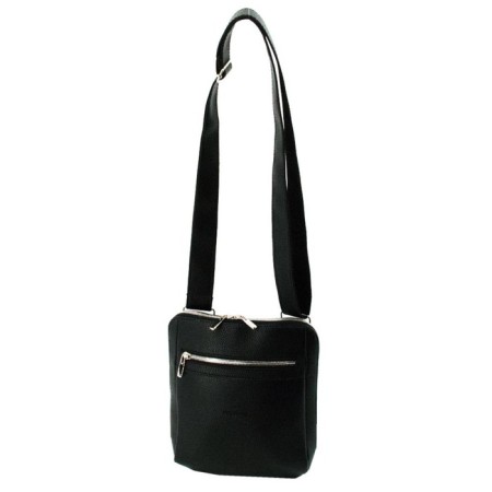 Male bag, genuine leather, black 23x3x25 cm