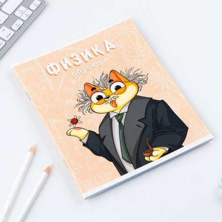 An objective notebook 48 sheets, A5, Cat, with reference materials “September 1: Physics”, cover coated cardboard 230 gr., Inner block in a cage 80 gr., Beliac 96%, block No. 1.-1