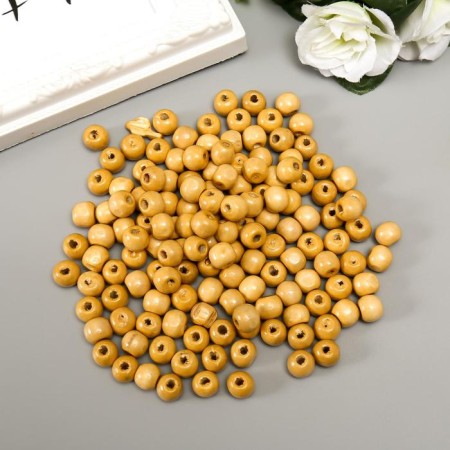Wooden beads "Astra" round, 10 mm, 50 g, natural tree