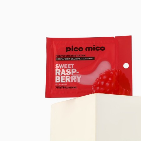 Patches for the area around the eyes of Sweet Raspberry, 1 pair, hydrogel with collagen and raspberry extract, Pico Mico-11