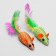 Mouse "Festive with feathers", 7 cm, mix of flowers