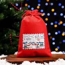 Gift bag with thermonacleka, 16 x 24 cm, red