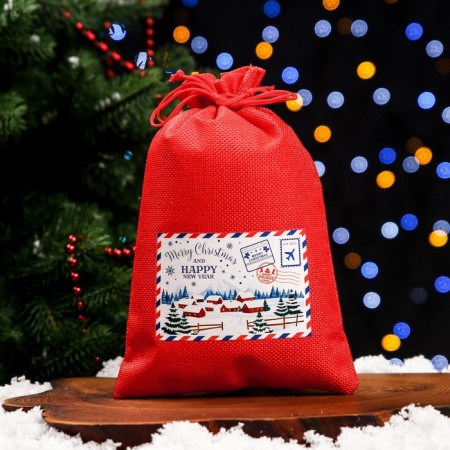 Gift bag with thermonacleka, 16 x 24 cm, red