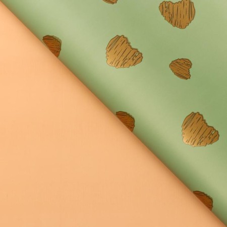 Matte film "Golden Hearts", lime, 58 x 58 cm-1