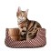 Lying "Golshek", 49 x 36 x 17 cm, calico, brown