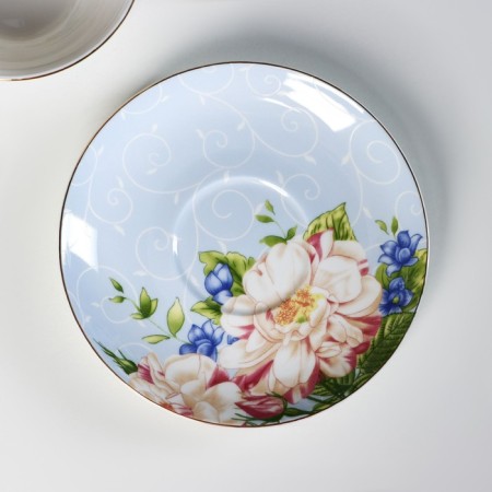 Tea steam porcelain "Tea rose", 2 items: a cup 200 ml, a saucer d = 15 cm-2