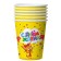 A glass of paper “Three cats: Happy Birthday!”, Yellow, 6 pieces, 250 ml