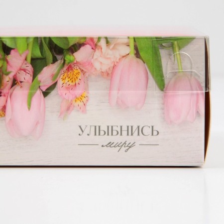 Box for confectionery products with PVC “Smile the World”, 11.5 x 11.5 x 6 cm-2