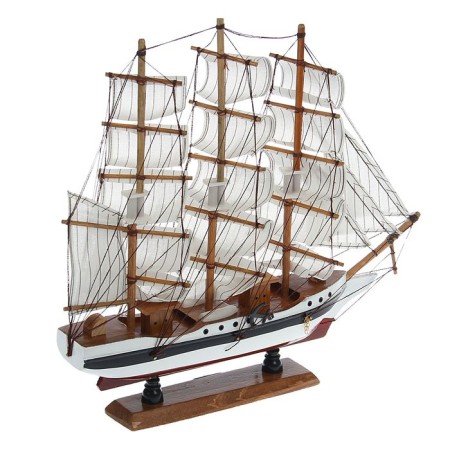 The ship souvenir medium "Pillad", white sides, white sails, 45x9x41 cm-8