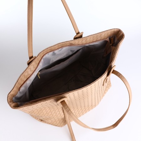 Zipper bag with lightning, beige color-5