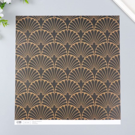 Scrapbooking paper bilateral "fan and multi -traffic gold" density 180 g 30.5x32cm-4