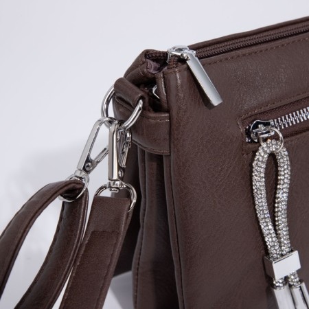 Cross-Bodi Bag on a zipper, brown color-5