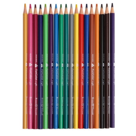 Pencils of 18 colors BrunovisConti. Funcolor, plastic, three -sided, mix-2