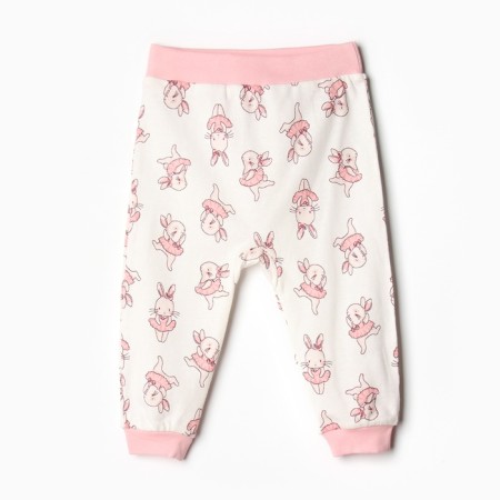 Pants for children, white color/bunnies, height 74 cm