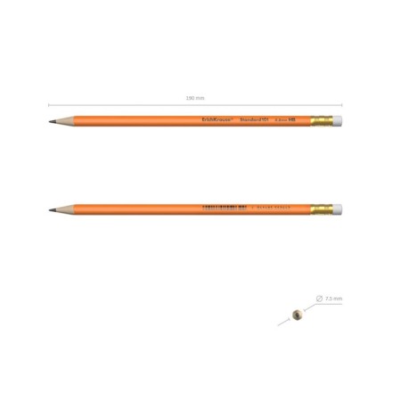 Chernographic pencil with Erichkrause "Standard Triangle 101 Orange", HB, neck D = 2.2 mm, plastic, three -sided in the box, orange case-1