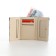 Women's wallet on the button, gray color
