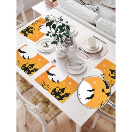 Set of napkins for setting the table "Halloween evening", rectangular, size 32x46 cm, 4 pcs-1