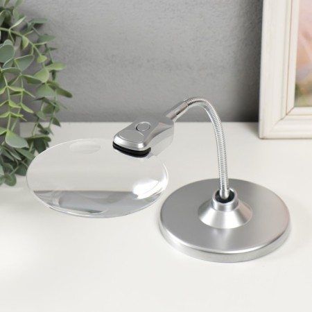 Lupa lamp x2.25 x5 for LEDX2 creativity from 3 LR1130 lenses D = 2.2 cm and 10.7 cm 18x36.3 cm