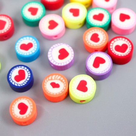 Beads for the creativity of PVC "Hearts - Print" set 25 pcs 0.5x0.9x0.9 cm-1