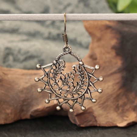 Earrings Amulet "Fern Fern", brass-1