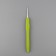 Knitting hook, with silicone handle, d = 2 mm, 14 cm, green color