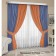 Set of curtains "Canvas", size 200x260 cm, 2 pcs, blue, orange color