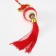 Suspension Ceramics "Mani-Neko with a knot of happiness" red 5x5x36 cm