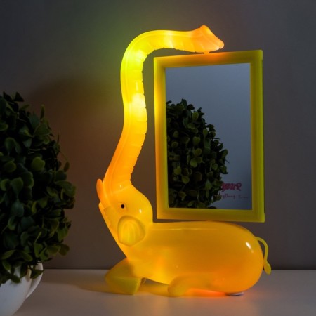 Table lamp with a photo frame, mirror "Elephant" LED 5W USB RGB yellow 17x6.5x28 cm Risalux-5