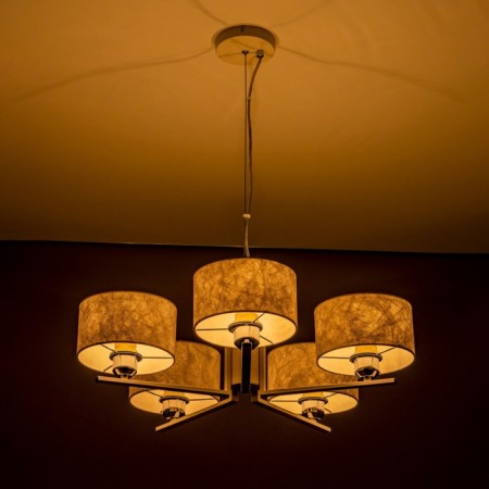 Suspended chandelier Citilux "Tilda" CL469150, 64x64x30 cm, 5x75W, E27, white color-6