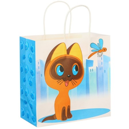 Gift package, 22x22x1 cm, craft, packaging, Kitten Gav-3