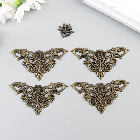 Metal corner "Patterned" bronze set 4.5x4.5 cm-2
