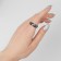Ring "Night" for hematite, faceted, black color, size 19