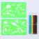 Dinosaur stencils, set of 2 pcs., 6 pcs. Flomasters