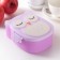 Lancer-bex Plastic with a spoon "Owl", 2 departments: 300 ml, 450 ml, color mix