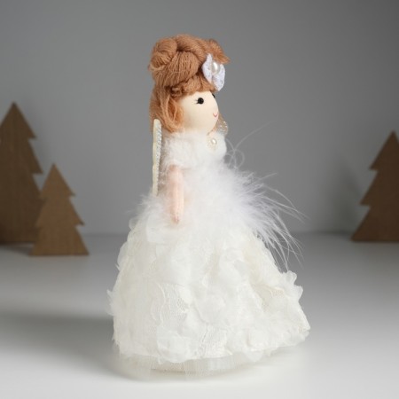 Interior doll "Angel in a white flowering dress" 8x7x16.5 cm-2