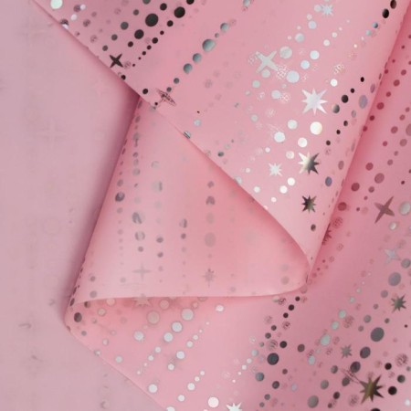 Flower film "Falling stars", 58 cm x 5 m pink