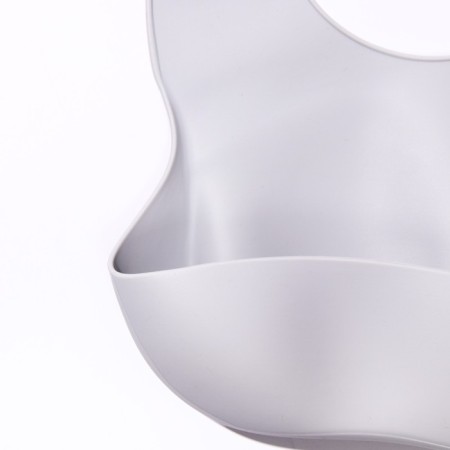 Bibslate for feeding silicone with pocket, gray color-6