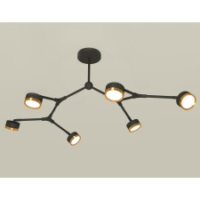 Комплект подвесного поворотного светильника Ambrella light, Traditional DIY, XB9056152, 6хGX53, цвет чёрный песок, золото желтое полированное