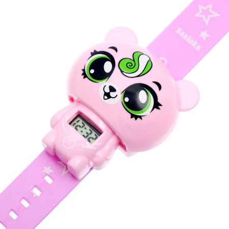 Electronic clock "Coquette", pink color-2