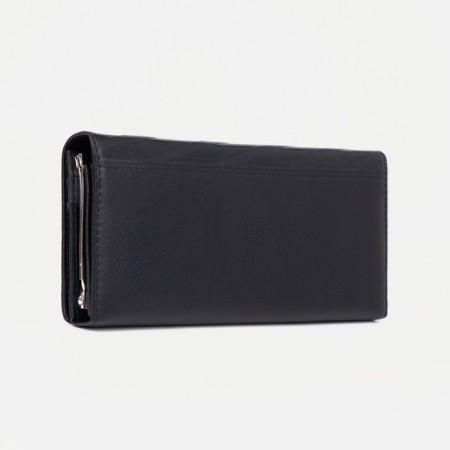 Women's wallet on magnets, black color-1