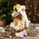 Santa Claus "in a suit with sequins, with a flashlight" moves, with backlight, 28 cm, gold