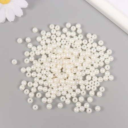 Set of beads "Pearls" D 6 mm, 250 grams, milk