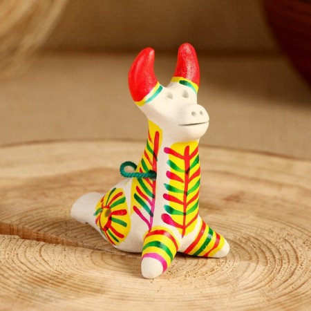 Filimonovskaya toy whistle "Cow", 5 x 7 cm