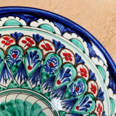 Rishtan ceramics "Patterns", 18 cm, big, mix-4