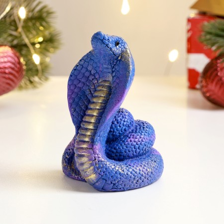 Figure soap "snake cobra" blue with gilding-1