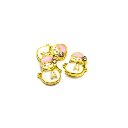 Metal accessories TNL "Snowman in a hat", 2 pcs