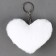 Soft toy "heart" with sequins, on a key fob, 10 cm, white-golden color