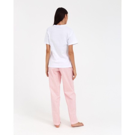 Women's pants KAFTAN "Beautiful", col. White/pink, p. 52-54-3