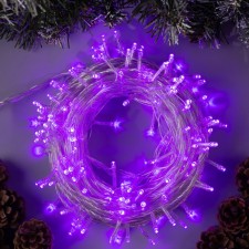 Garland “thread” 20 m, IP20, transparent thread, 200 LED, purple glow, 8 modes, 220 V