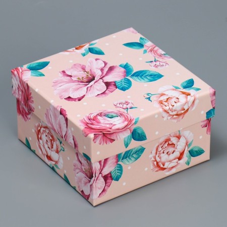 A set of boxes 6 in 1, gift packaging, “flowers”, 10.2 x 10.2 x 6 - 20 x 20 x 11 cm-13